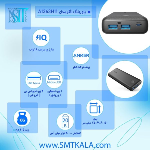 A1363H11 قیمت و خرید پاور بانک آنکر مدل